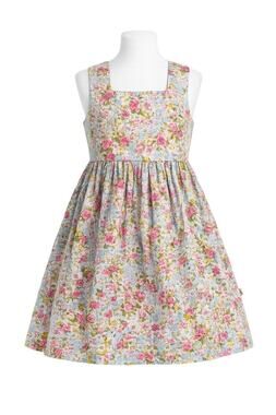 Lacey Lane Girls Size 4 Blue Pink Floral Cotton Sleeveless Dress Australia